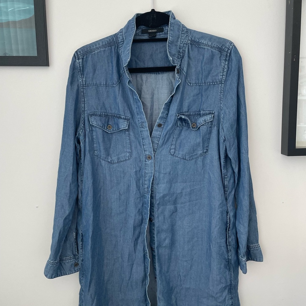 Forever 21 Jean button down shirt